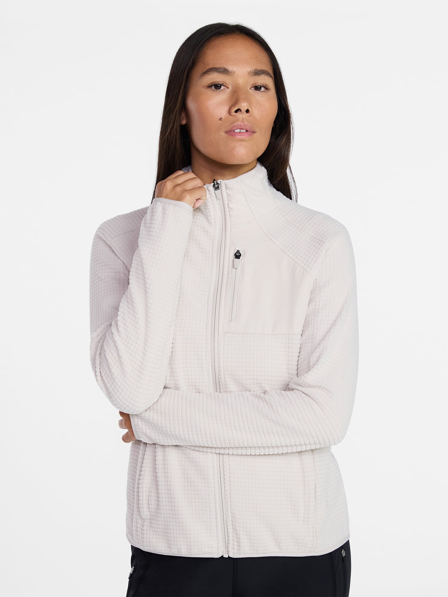 Ozark Trail Women's and Women's Plus Mock Neck Fleece Jacket, Sizes XS-2X