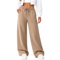 thumbnail image 2 of Sweatpants for Women Casual Wide Leg Drawstring Waist Lounge Pants, 2 of 9