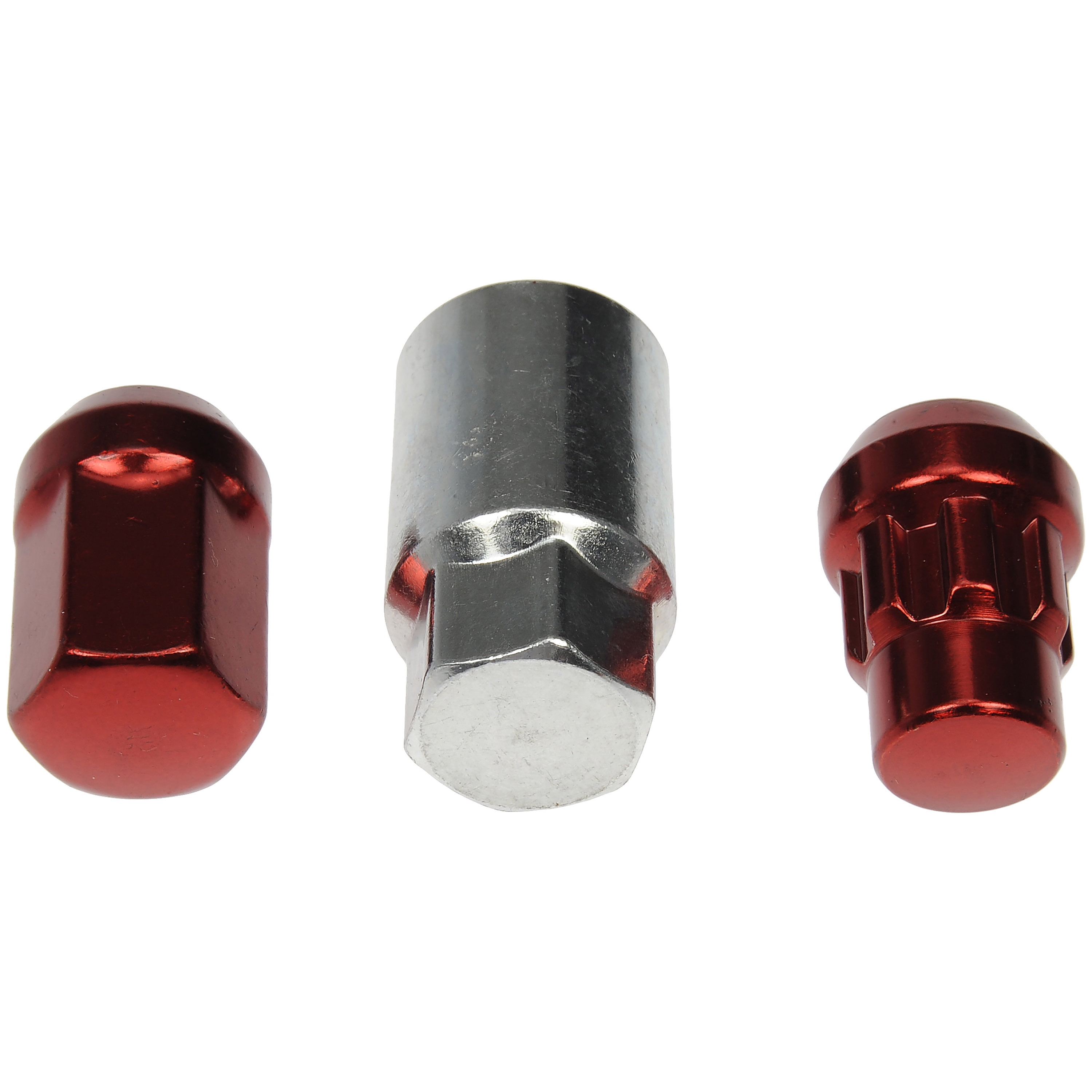 Dorman 713-675E Wheel Lug Nut for Specific Models, Red; Chrome (Pack of 20)