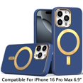 thumbnail image 4 of For iPhone 16 PRO MAX Case Magnetic Circle Vegan Leather Cover + Tempered Glass, 4 of 4