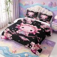 thumbnail image 3 of Manfei Pink Axolotl Quilt King,Cute Animals Print King Coverlet Set,3-Piece,1 Bedspread and 2 Pillowcases, 3 of 7