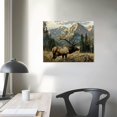 thumbnail image 4 of Acheng  Deer Elk Wall Art Wildlife Animal Autumn Forest Landscape Poster Canvas Painting Print Wall Art Modern Living Room Office Bedroom Room Aesthetics Gift Decoration picture 3, 4 of 5