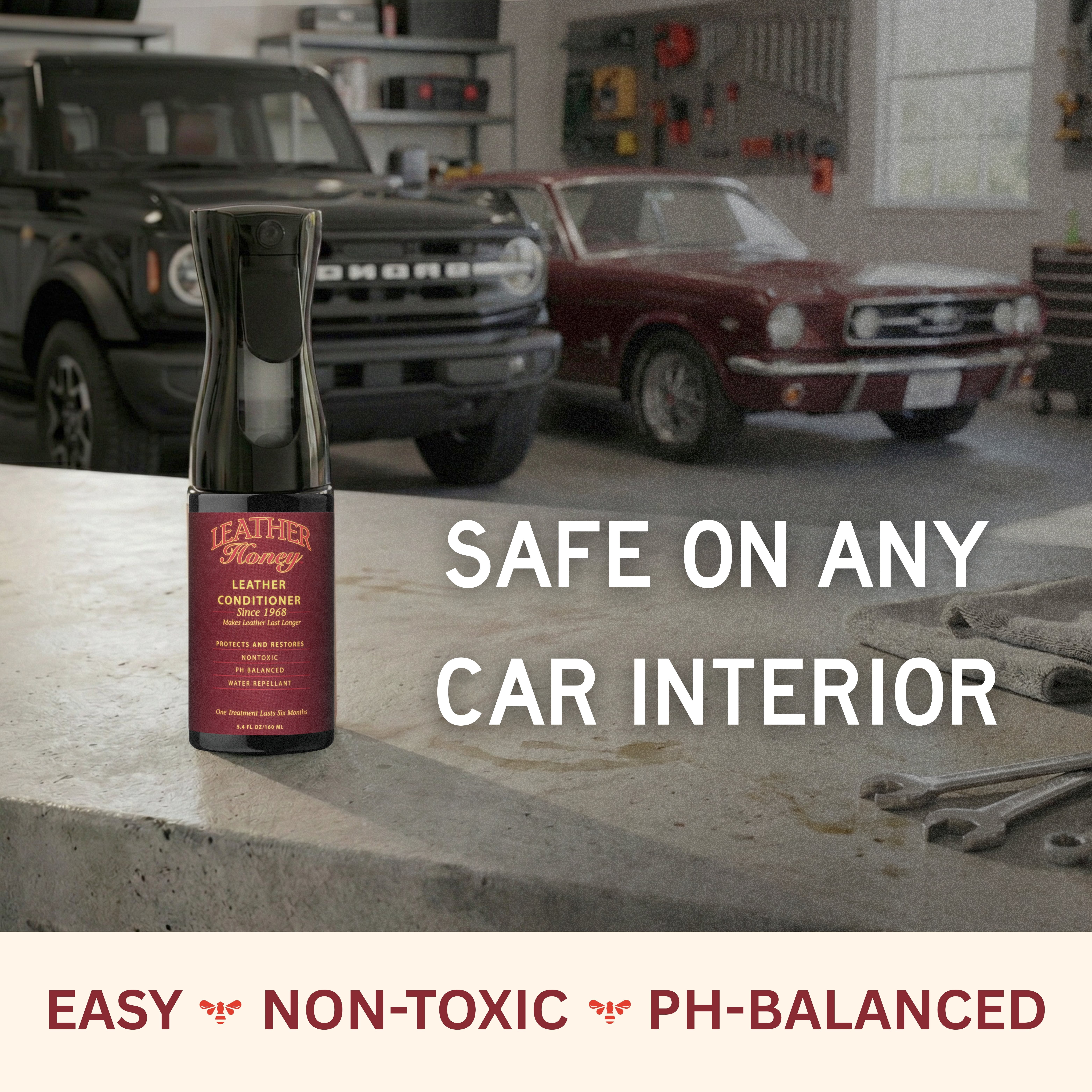Leather Honey Non-Toxic, pH Balanced Leather Conditioner with Flairosol Spray Bottle, 5.4 fl oz, 1 Count