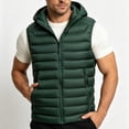 thumbnail image 6 of Nmnitkp Men's Lightweight Hooded Puffer Vest Full Zip Sleeveless Padded Outerwear With Zipper Pockets Warm Vest for Fall Winter Daily Wear Travel Hiking Casual Outdoor Activities Army Green,L, 6 of 8