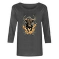 thumbnail image 4 of PNTUTB Women's 3/4 Sleeve Western Style Printed Casual T-shirt, 4 of 6