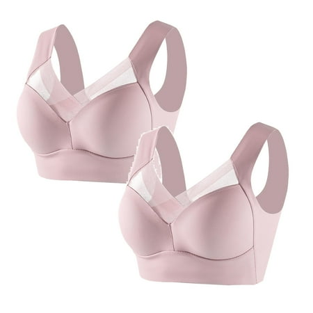 Kcodviy 2Pcs Women S Large Strapless Lace Bra Pack Tank Top Underwear Thin Bra Pack Side Fold Side Bra Pack Gather Adjustable Bra Bra Pack