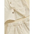 thumbnail image 6 of KelaJuan Toddler Boy Summer 2Pcs Outfit Stripe Print Short Sleeve Button Down Shirt with Elastic Waist Shorts, 6 of 6