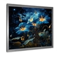 thumbnail image 2 of Designart "Starry Night Morning Glory Celestial Blooms I" Floral Framed Wall Art Decor - Traditional Blue Morning Glory Living Room Framed Canvas Art, 2 of 6