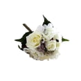 thumbnail image 1 of Ramo de flores artificiales Naiovety cabezas de Hortensia falsas rosas decoración Blanco, 1 of 6