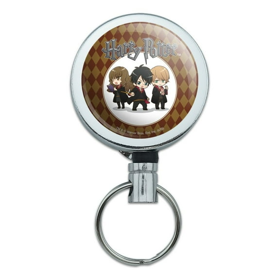 Harry Potter Anime Characters Heavy Duty Metal Retractable Reel ID Badge Key Card Tag Holder with Belt Clip