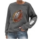 thumbnail image 2 of TaTaai Women Baseball Print Crew Neck Long Sleeve Drop Shoulder Top Hoodie Ladies Spring Autumn Daily Commute Street Wear Soft Comfortable No Fading Machine Washable Stylish Top Gift, 2 of 4