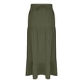 thumbnail image 6 of Women's Flowy Maxi Skirt with Side Slit Elastic High Waisted Casual Summer Long Skirts Vacation A-Line Pleated Skirt, 6 of 7