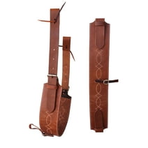 Billets RCA Selle Flanc Arrière Cuir Usiné Floral Cheval Western