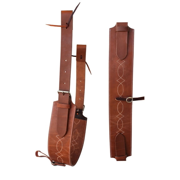 Horse Western Challenger Leather Fancy Stitch Roper Back Cinch Girth Billets 97RS02