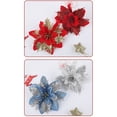 thumbnail image 4 of Injueey Flor de Navidad Decoración artificial Flores grandes Cabezas Granja Ventana Chimenea Fiesta Adornos para árboles de Navidad Vino rojo Type3 NO3, 4 of 6