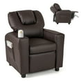 thumbnail image 1 of Costway Kids Recliner Chair with Cup Holder & Side Pocket Adjustable Backrest Footrest Brown, 1 of 10