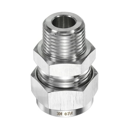 Uxcell Compression Fitting 3/4" OD x 1/2" NPT Male Stainless Steel Coupler Adapter