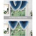thumbnail image 5 of Waterfall Valances for Windows, Navy Blue Ombre Kitchen Sheer Valance Curtains, Modern Moire Wave Gradient Rod Pocket Elegant Swag Valances for Living Room Bedroom, 47.2"x38.5", 3 Panel, 5 of 8