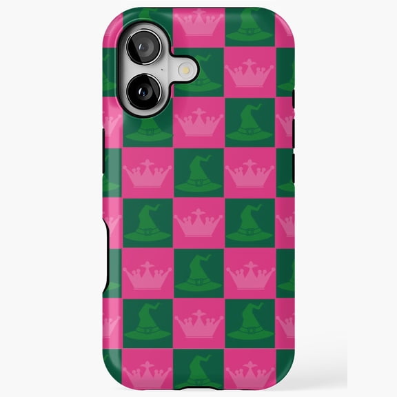 Elphaba and Glinda Checkerboard Retro Compatible Phone Case for iPhone 11–17 Pro Max