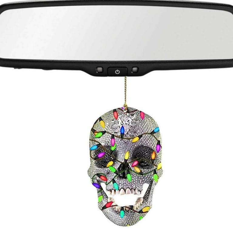 tsondianz Gothic Home Decor, Cool Skull Ornament, Car Ornament, Interior Rear  View Mirror Accessories For Hanging 