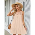 thumbnail image 2 of Cuteduck Summer Dresses 2024 Casual Halter Sleeveless Flowy Mini Dress Tiered Pleated Beach Sundress, S-2XL, 2 of 5