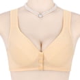 thumbnail image 2 of HVOBTTY Women's Wireless Push Up Bra Front Closure Lightweight Breathable Shaping Casual Daily Wear Bra Khaki, 38/85BC, 2 of 5