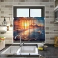 thumbnail image 6 of GZHJMY Sunset Beach Half Window Tier Curtains 36 Inch Blackout Thermal Insulating Kitchen Linen Tier Curtains for Kitchen,Bathroom,Cafe, 6 of 7