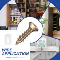 thumbnail image 7 of Uxcell 100 Pack 5.9x8.5mm Plastic Hinge Dowel Inserts with M4 Self-Tapping Screws for Furniture Cabinets Wardrobes Door, White, 7 of 7