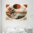 thumbnail image 2 of Ambesonne Monstera Tapestry Wall Hanging, Abstract Mid Century Leaf, 80"x60", Redbrown Dusk Black, 2 of 3