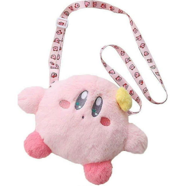 Messenger Bag Pink Cartoon Plush Kirby Cosmetic Cosmetic Bag Cute Handbag Shoulder Bag Storage Bag Shoulder Bag