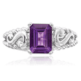 thumbnail image 5 of 14K Solid White Gold Purple Amethyst Ring Gemstone Band February Birthstone Jewelry, 5 of 9
