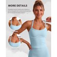 thumbnail image 2 of IDOPIP Womens Tank Top Built in Bra Yoga Workout Tops Crop Halter Neck Womens Padded Sport Back Bras Cami Athletic Gym Cropped Tanks Spaghetti Strap Woman Backless Running Camisole, 2 of 6