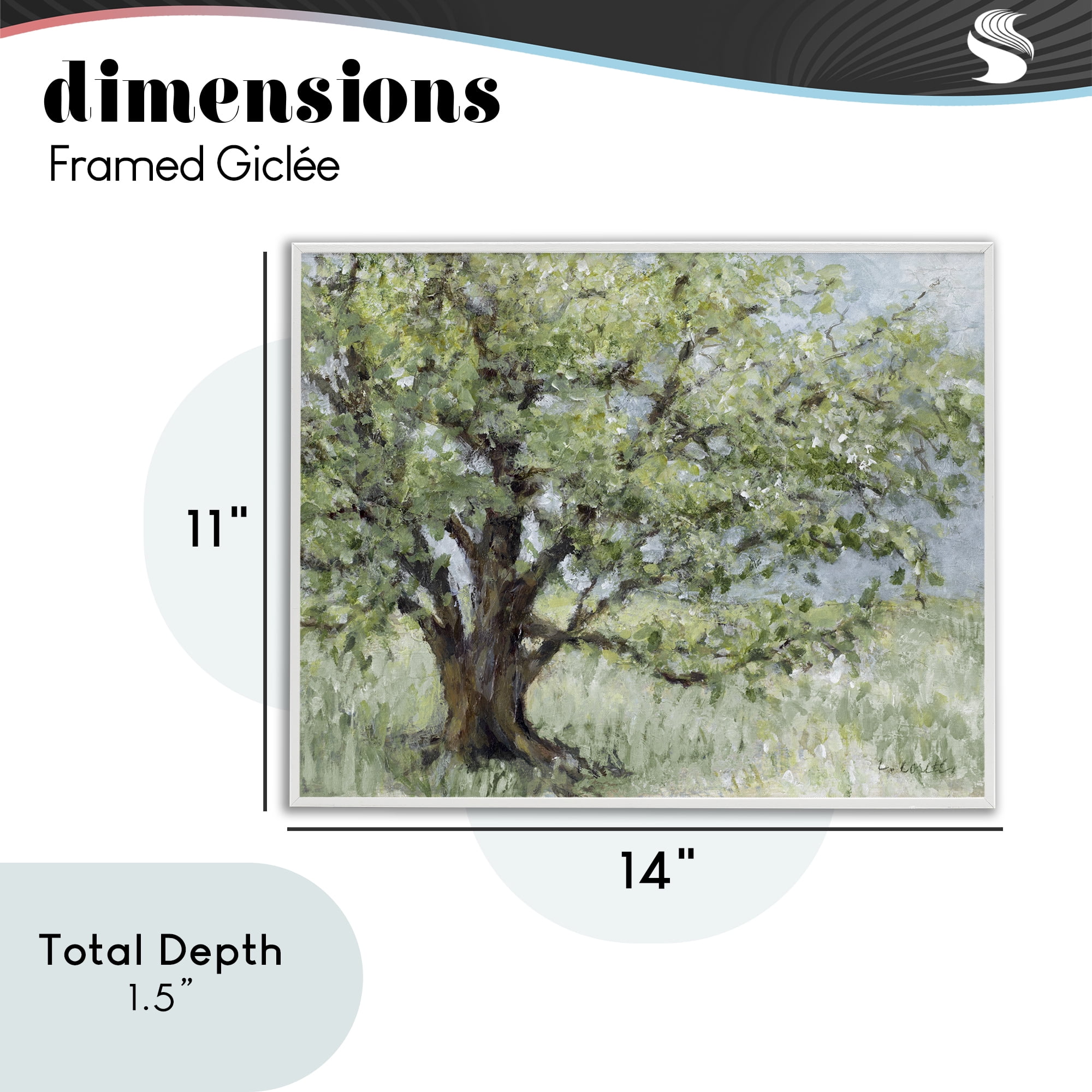 Stupell Industries Summer Oak Splendor Landscape White Framed Giclee Art, design by Lanie Loreth