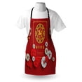 thumbnail image 3 of Year of the Dog Apron New Year Pattern with Chinese Motifs on Scales Background, Unisex Kitchen Bib Apron with Adjustable Neck for Cooking Baking Gardening, Vermilion Yellow and White, by Ambesonne, 3 of 3