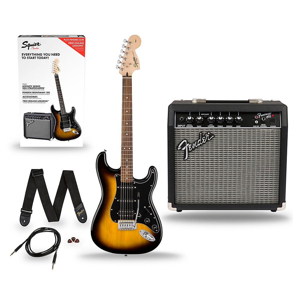 Squier Affinity Stratocaster Pack HSS Electric Guitar with Fender