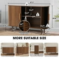 thumbnail image 4 of Magic Union 47" Sideboard Buffer Cabinet with Fluted Slide Doors, Tambour Storage Cabinet with Adjustable Shelves, Credenza Console Mid Century Cabinet for Bedroom Living Room Hallway Entryway, 4 of 9