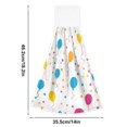 thumbnail image 2 of Haosy 2 Pack Kitchen Wash Cloths with Hanging Loops Absorbent Absorbent Quick Drying Hand Towels, Balloons and Dots, 2 of 7