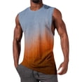 thumbnail image 5 of cocolona Mens Loose Tank Tops Summer Sleeveless Crew Neck Gym Workout Muscle T-shirts Vacation Beach Gradient Print Tees, 5 of 5
