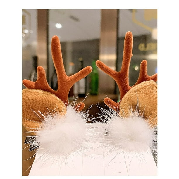 6 pinzas para el pelo de Navidad, lindas orejas de reno y 6 pinzas para el pelo de Navidad, lindas orejas de reno y