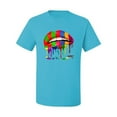 thumbnail image 2 of Wild Bobby, Colorful Painted Lip, Streetwear, Men Graphic Tee, Light Turquoise, XX-Large, 2 of 5