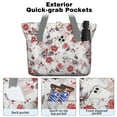 thumbnail image 2 of Tote Bag for Women - Pioneer Flower Shoulder Bag - Large Utility Work Duffle Bag with Zipper Handbag for Travel, Work, Sprots, 2 of 5