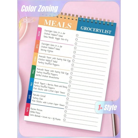 Meal Planner Pad 5 6x8 5 Inch 90 Pages Weekly Meal Planner Notepad For Organized Weekly Daily Planning
