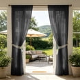 thumbnail image 4 of Vacemry Outdoor Sheer Curtains Waterproof Resistant Light Filtering Privacy Voile Curtains Rod Pocket, Faux Linen Fabric Curtain Panels, Fade Resistant Window Drapes For Patio Porch Gazebo Pergola, 4 of 6