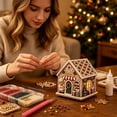 thumbnail image 4 of Christmas House Shaped DIY Diamond Art Hanging Ornament, VVQ Handmade Xmas Candy House Kit with Wooden Base Rhinestones for Decor, 4 of 7