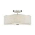 thumbnail image 6 of Livex Lighting Meridian 7.5" 3-Light Metal Ceiling Mount in Brushed Nickel, 6 of 12