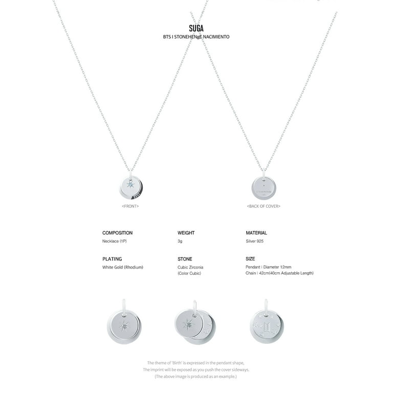 防弾少年団　BTS x STONE HENGE（BIRTH）SUGA ネックレス 防弾少年団BTS x STONE HENGE（BIRTH）SUGA ネックレス