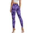 thumbnail image 2 of Renewold Tie-dye Violet Pocket Yoga Pants for Women Active Yoga Leggings Butt Lifting Elastic Essential Leggings Lightweight Sportswear Running Tights Ankle Pants, XL, 2 of 8
