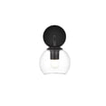 thumbnail image 2 of Living District Genesis 1-Light Iron & Glass Bath Sconce in Black/Clear, 2 of 6