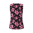 thumbnail image 5 of Xecao Lilies Flowers print women's scoop neck, loose-fit workout tank tops for the gym., 5 of 9
