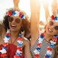 thumbnail image 6 of 24 Pcs Red White and Blue 4th of July Party Lei Patriotic Plastic Flower Leis Independent Day Decor Hawaiian Luau Flower Necklace Party Favors for Memorial Day Party Supplies,39 inch/each, 6 of 7
